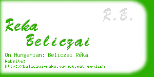 reka beliczai business card